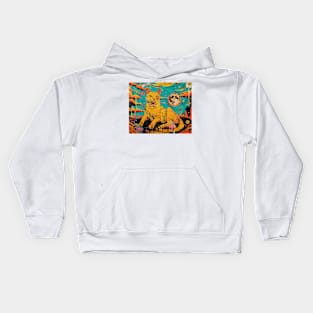 Cat on fabric Kids Hoodie